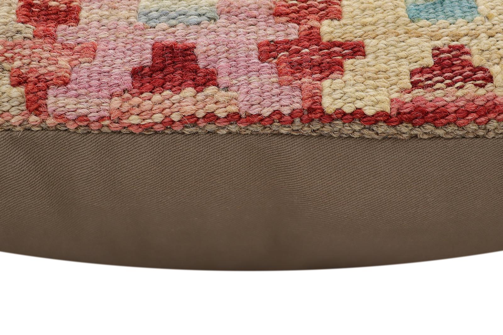 handmade Traditional Pillow Rust Beige Hand-Woven SQUARE 100% WOOL Hand woven turkish pillow2 x 2