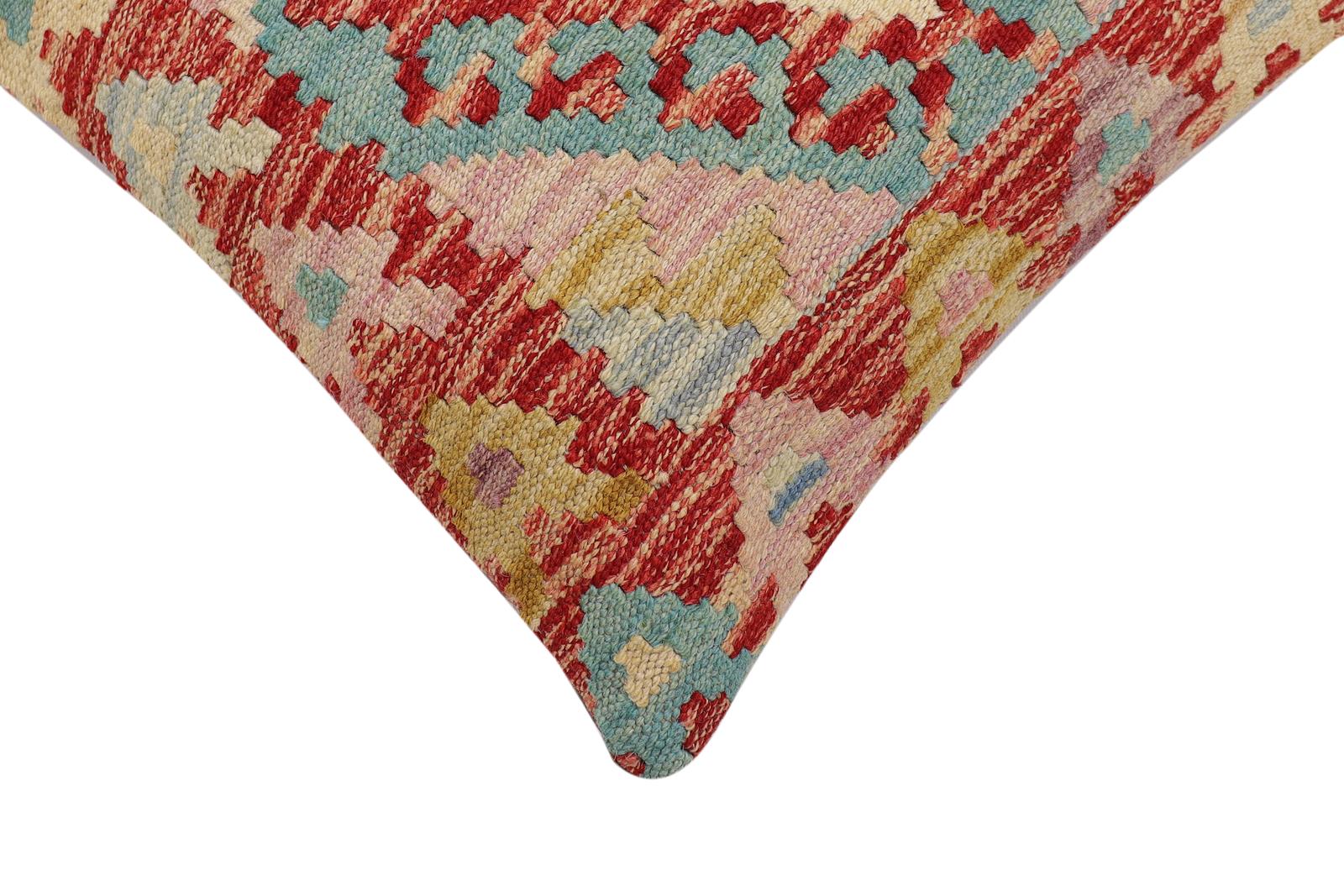 handmade Traditional Pillow Rust Beige Hand-Woven SQUARE 100% WOOL Hand woven turkish pillow2 x 2