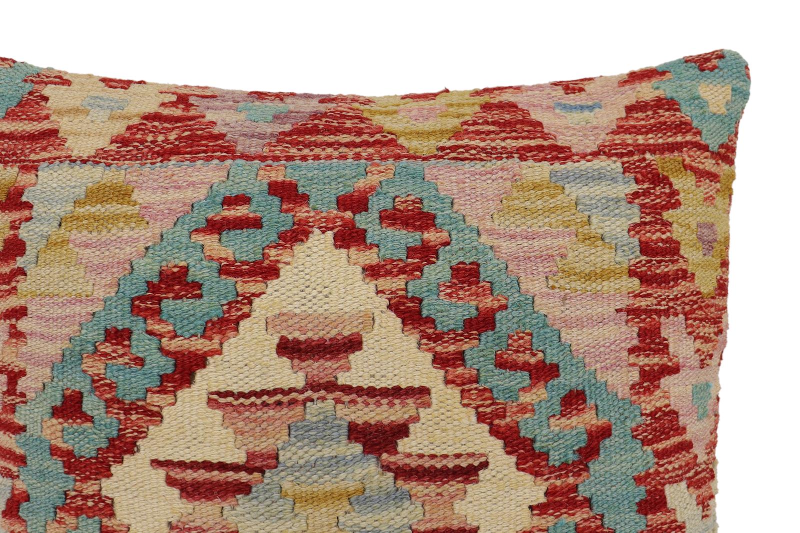 handmade Traditional Pillow Rust Beige Hand-Woven SQUARE 100% WOOL Hand woven turkish pillow2 x 2