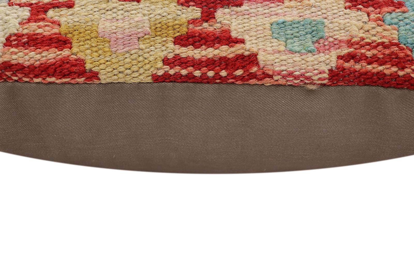 handmade Traditional Pillow Rust Beige Hand-Woven SQUARE 100% WOOL Hand woven turkish pillow2 x 2