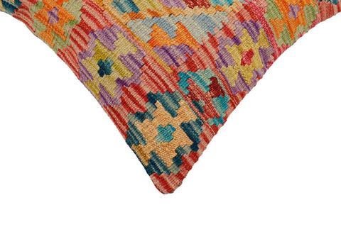 handmade Traditional Pillow Rust Blue Hand-Woven SQUARE 100% WOOL Hand woven turkish pillow2 x 2
