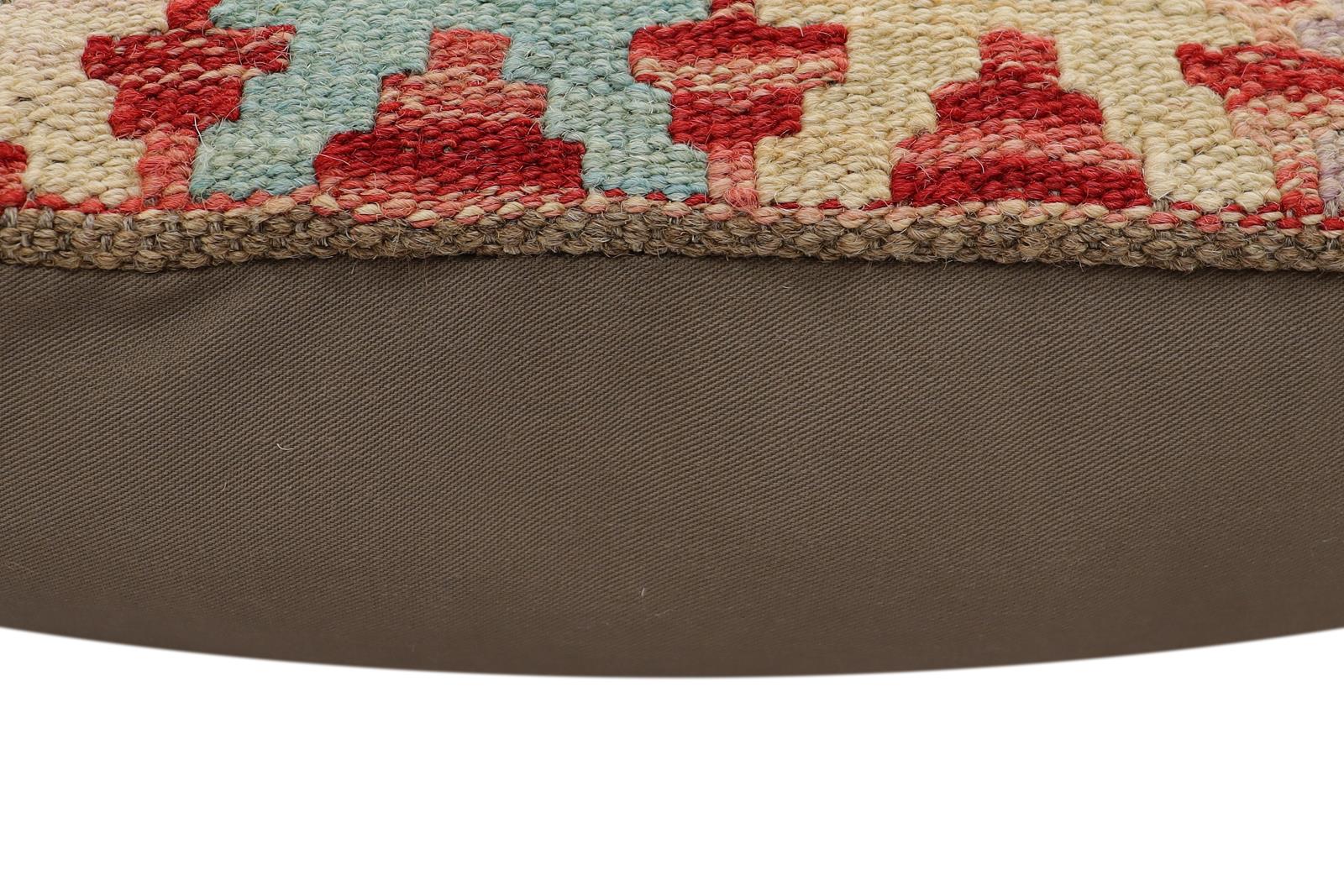 handmade Traditional Pillow Red Beige Hand-Woven SQUARE 100% WOOL Hand woven turkish pillow2 x 2