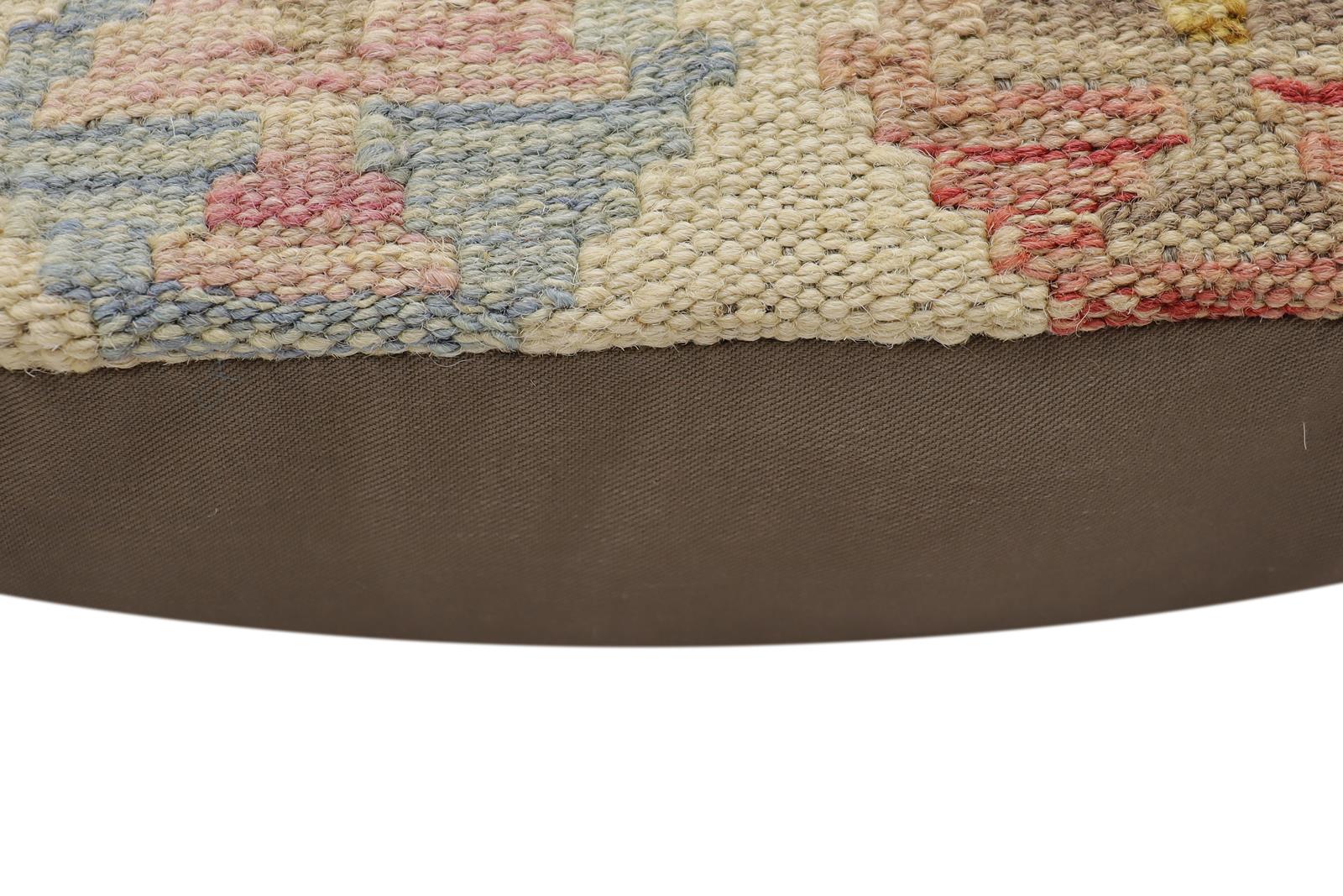 handmade Traditional Pillow Beige Red Hand-Woven SQUARE 100% WOOL Hand woven turkish pillow2 x 2