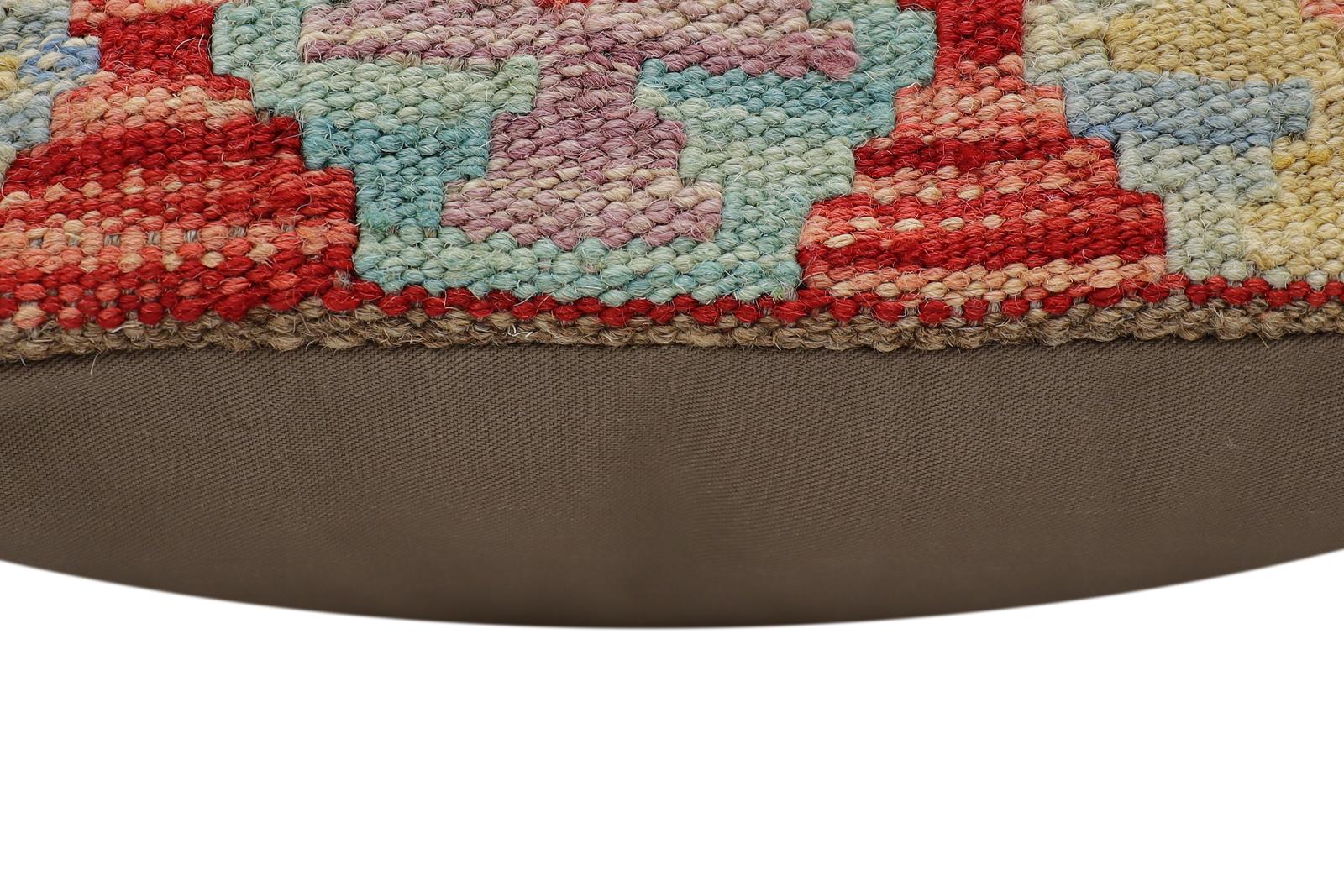 handmade Traditional Pillow Red Blue Hand-Woven SQUARE 100% WOOL Hand woven turkish pillow2 x 2