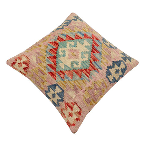 handmade Traditional Pillow Red Blue Hand-Woven SQUARE 100% WOOL Hand woven turkish pillow2 x 2