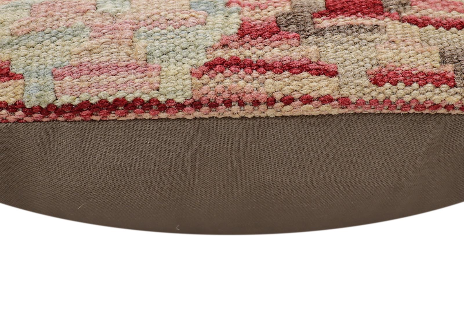handmade Traditional Pillow Red Beige Hand-Woven SQUARE 100% WOOL Hand woven turkish pillow2 x 2
