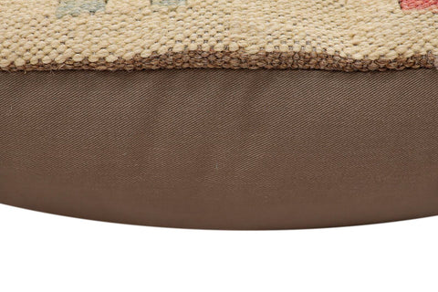 handmade Traditional Pillow Beige Red Hand-Woven SQUARE 100% WOOL  Hand woven turkish pillow  2 x 2