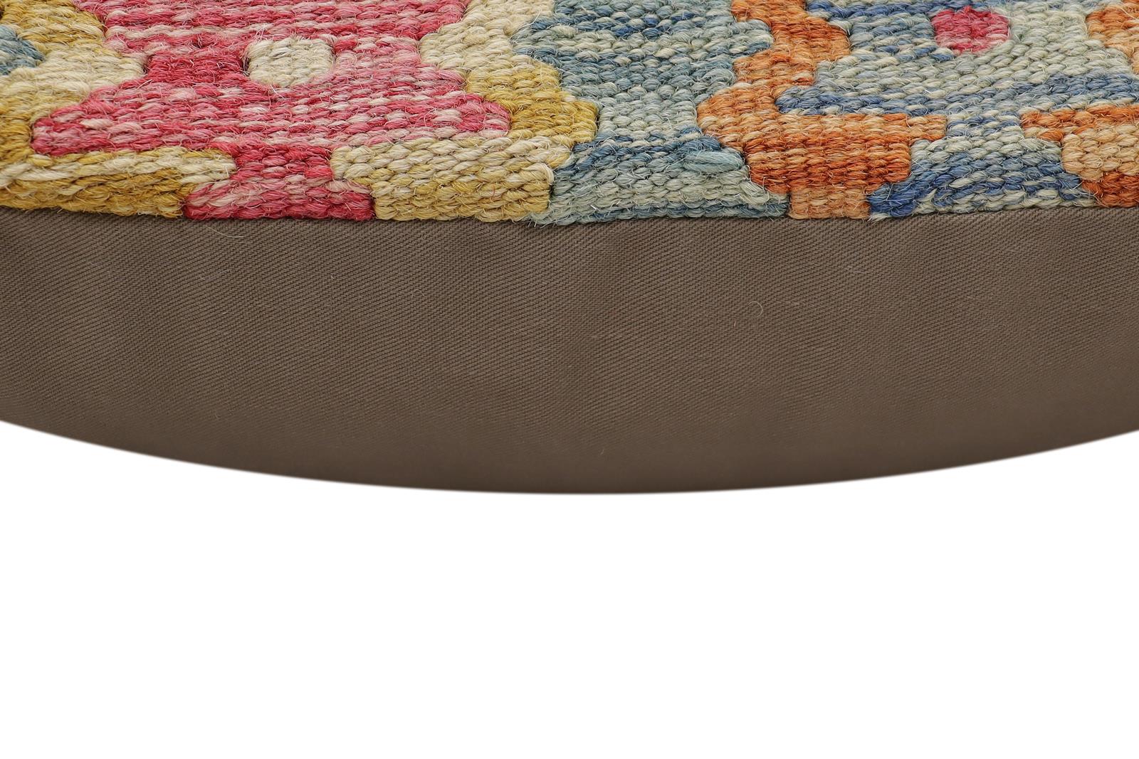 handmade Traditional Pillow Red Blue Hand-Woven SQUARE 100% WOOL Hand woven turkish pillow2 x 2