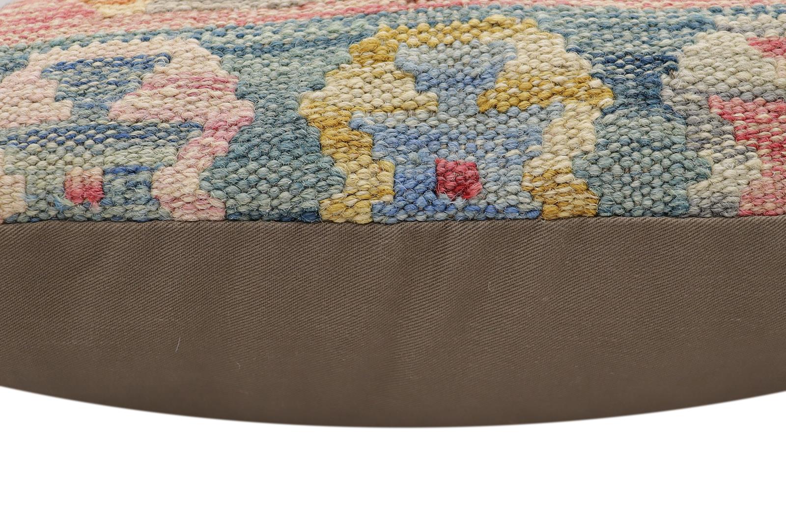 handmade Traditional Pillow Blue Red Hand-Woven SQUARE 100% WOOL Hand woven turkish pillow2 x 2