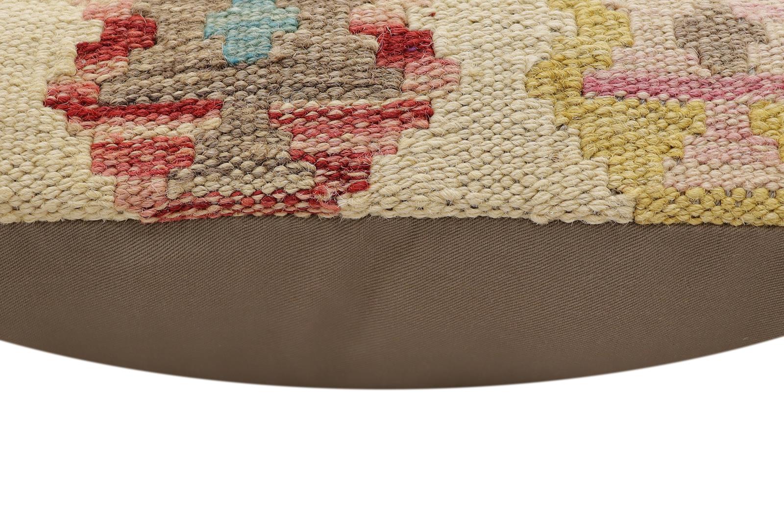 handmade Traditional Pillow Beige Red Hand-Woven SQUARE 100% WOOL Hand woven turkish pillow2 x 2