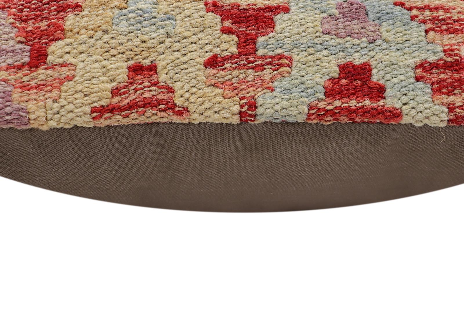 handmade Traditional Pillow Red Blue Hand-Woven SQUARE 100% WOOL Hand woven turkish pillow2 x 2