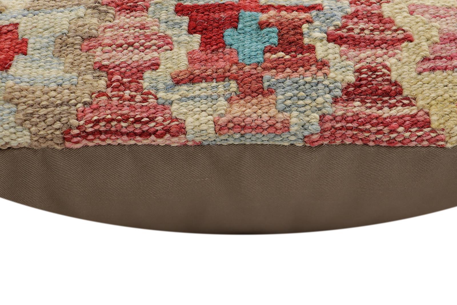 handmade Traditional Pillow Red Blue Hand-Woven SQUARE 100% WOOL Hand woven turkish pillow2 x 2