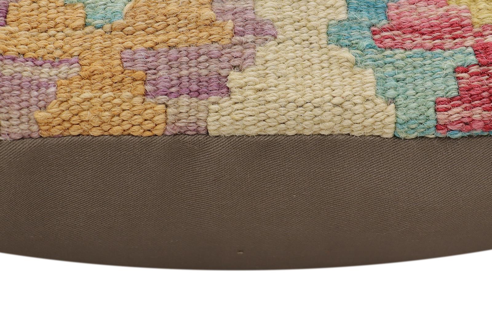 handmade Traditional Pillow Beige Red Hand-Woven SQUARE 100% WOOL Hand woven turkish pillow2 x 2
