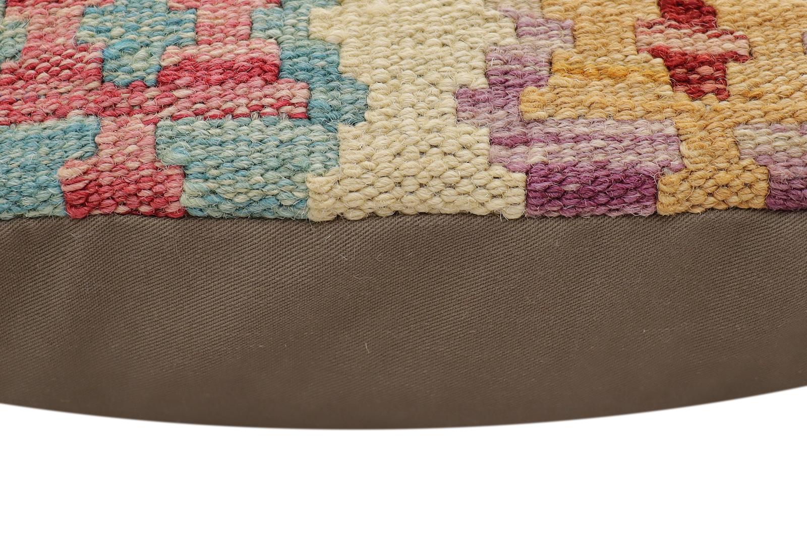 handmade Traditional Pillow Beige Red Hand-Woven SQUARE 100% WOOL Hand woven turkish pillow2 x 2