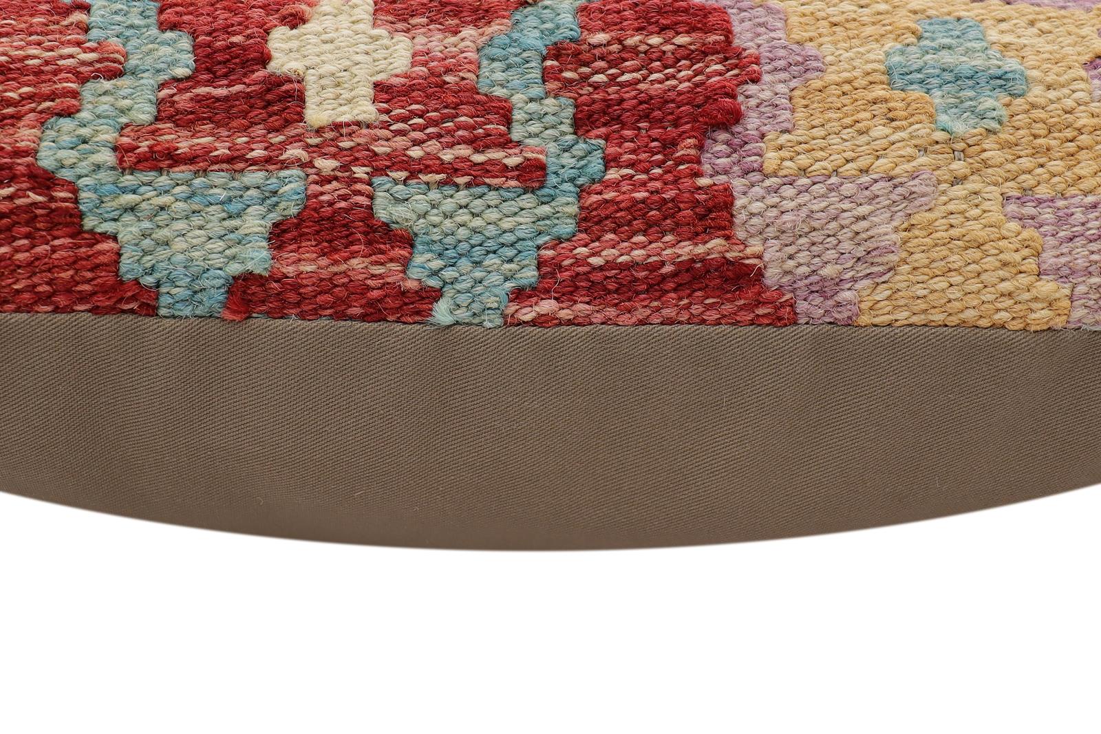 handmade Traditional Pillow Red Blue Hand-Woven SQUARE 100% WOOL Hand woven turkish pillow2 x 2