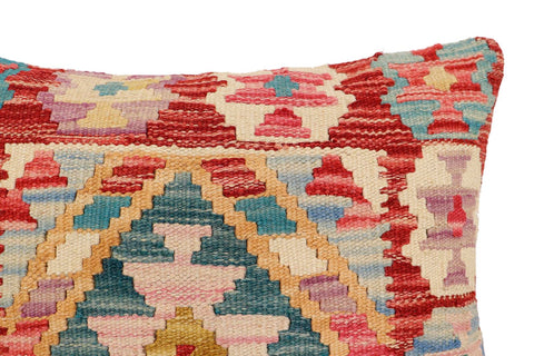 handmade Traditional Pillow Red Blue Hand-Woven SQUARE 100% WOOL Hand woven turkish pillow2 x 2