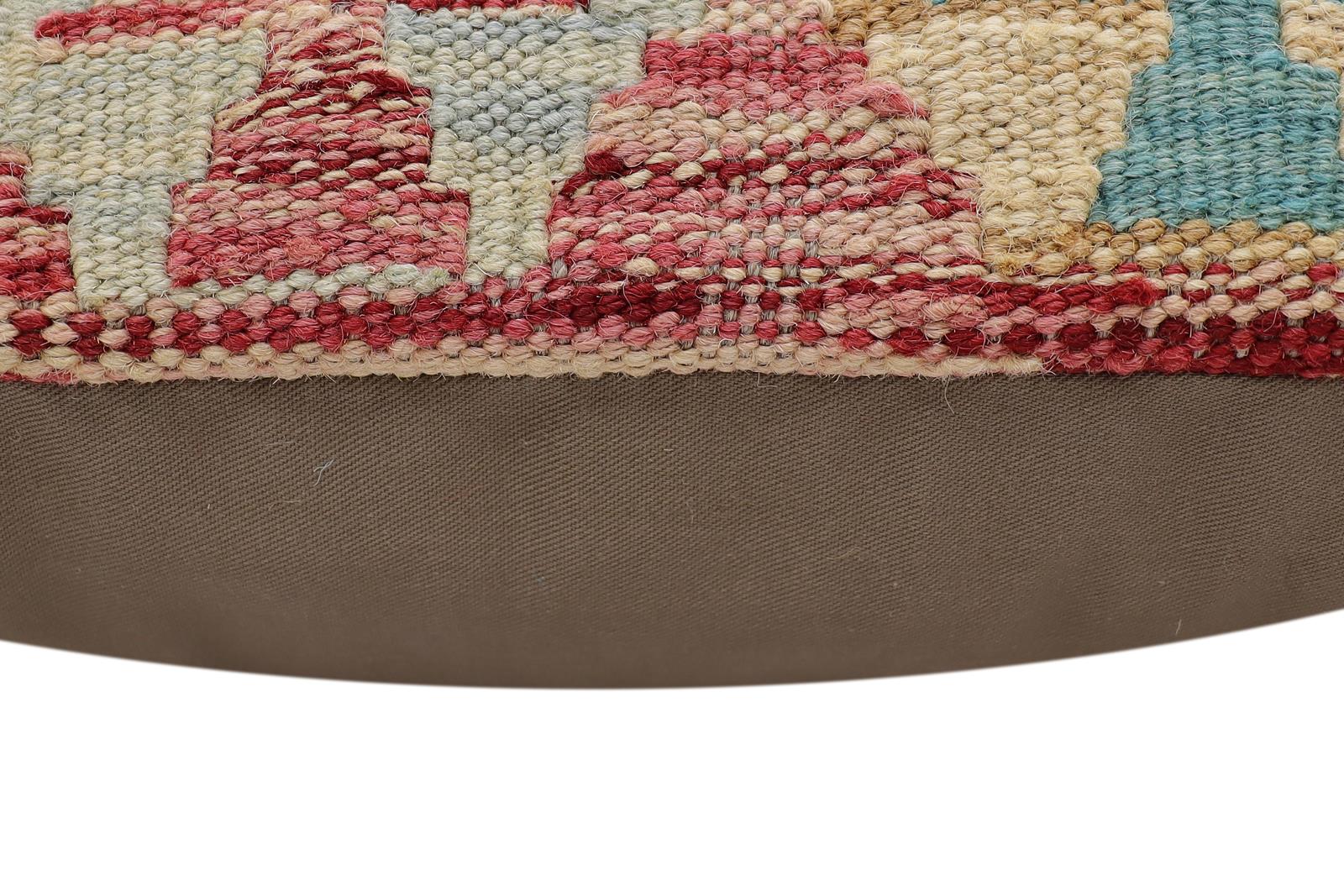 handmade Traditional Pillow Red Blue Hand-Woven SQUARE 100% WOOL Hand woven turkish pillow2 x 2