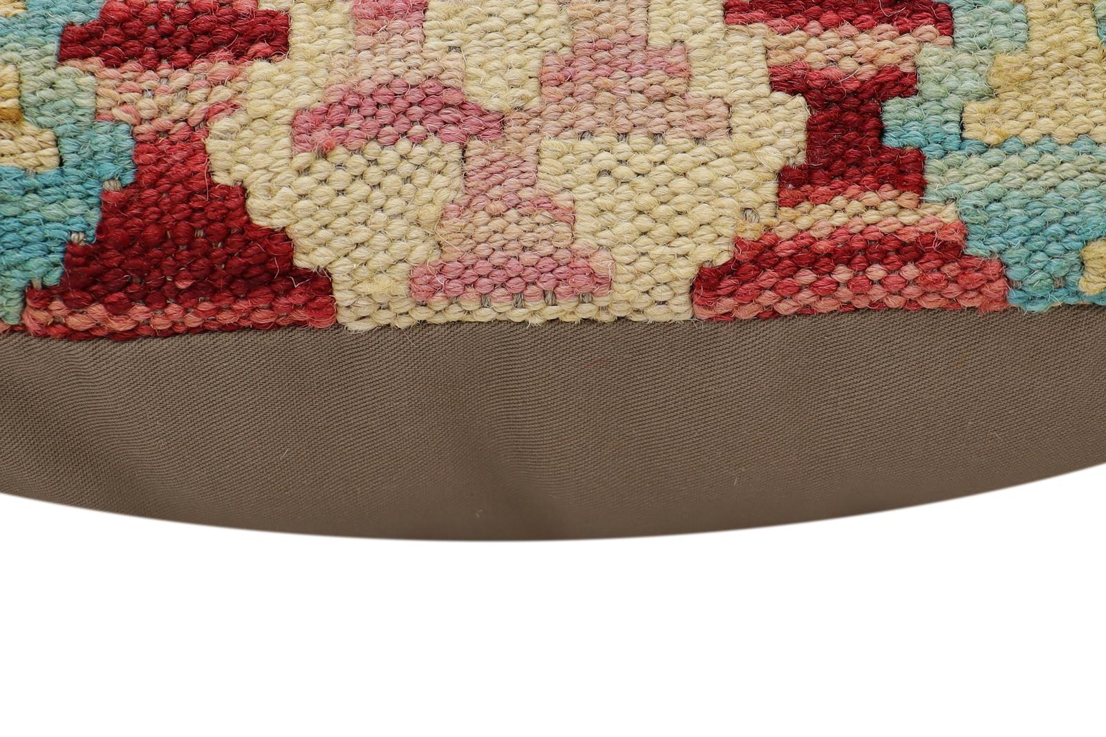 handmade Traditional Pillow Red Blue Hand-Woven SQUARE 100% WOOL Hand woven turkish pillow2 x 2