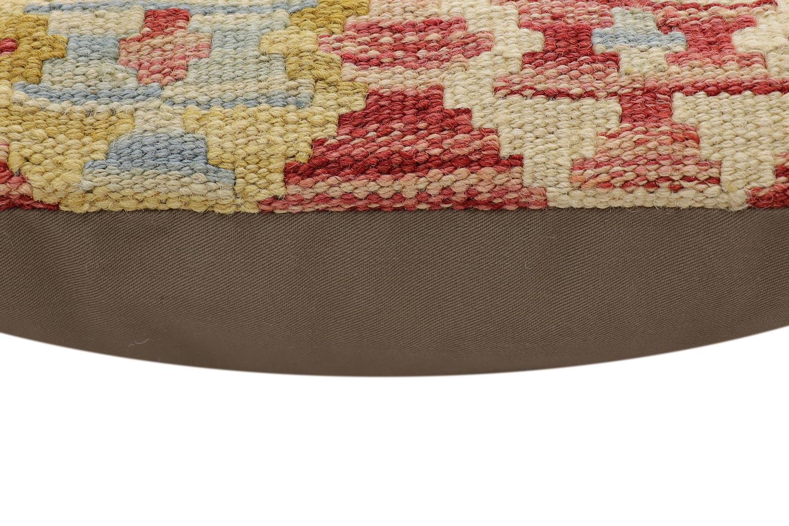 handmade Traditional Pillow Red Blue Hand-Woven SQUARE 100% WOOL Hand woven turkish pillow2 x 2