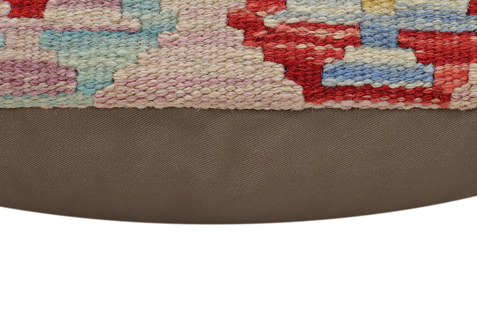 handmade Traditional Pillow Red Blue Hand-Woven SQUARE 100% WOOL Hand woven turkish pillow2 x 2