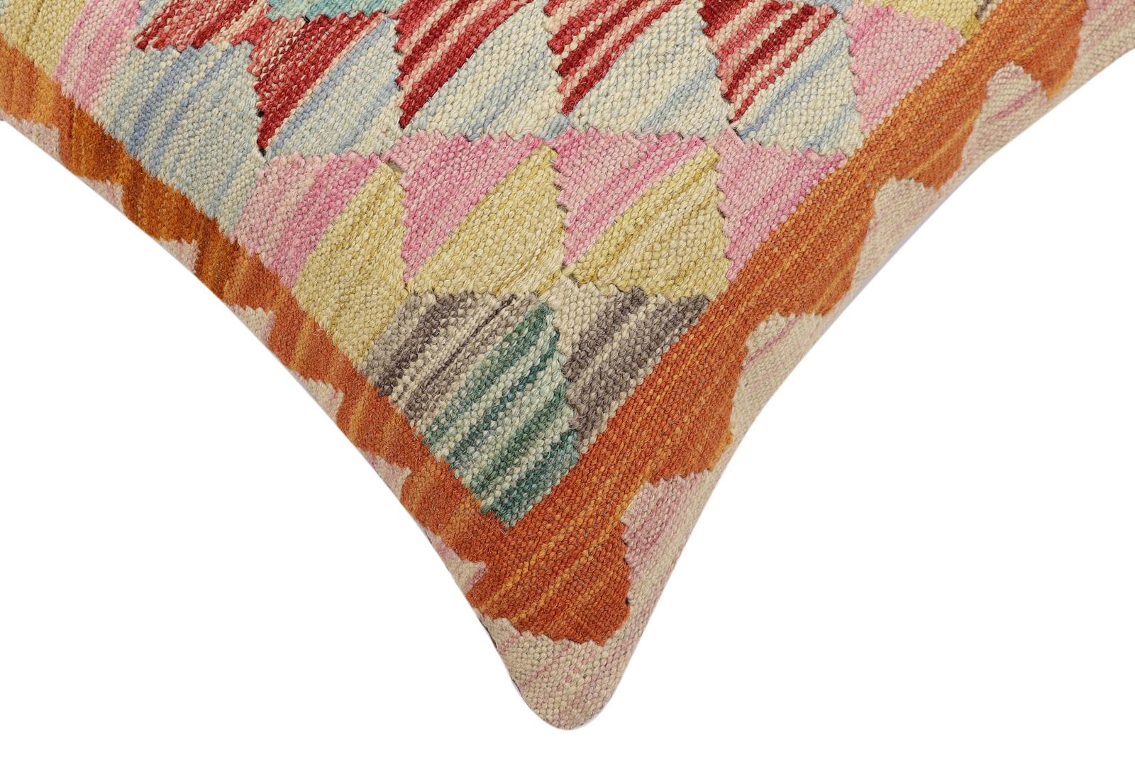 handmade Traditional Pillow Rust Red Hand-Woven SQUARE 100% WOOL Hand woven turkish pillow2 x 2