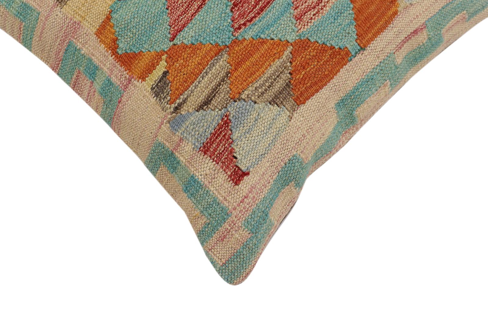 handmade Traditional Pillow Red Rust Hand-Woven SQUARE 100% WOOL Hand woven turkish pillow2 x 2