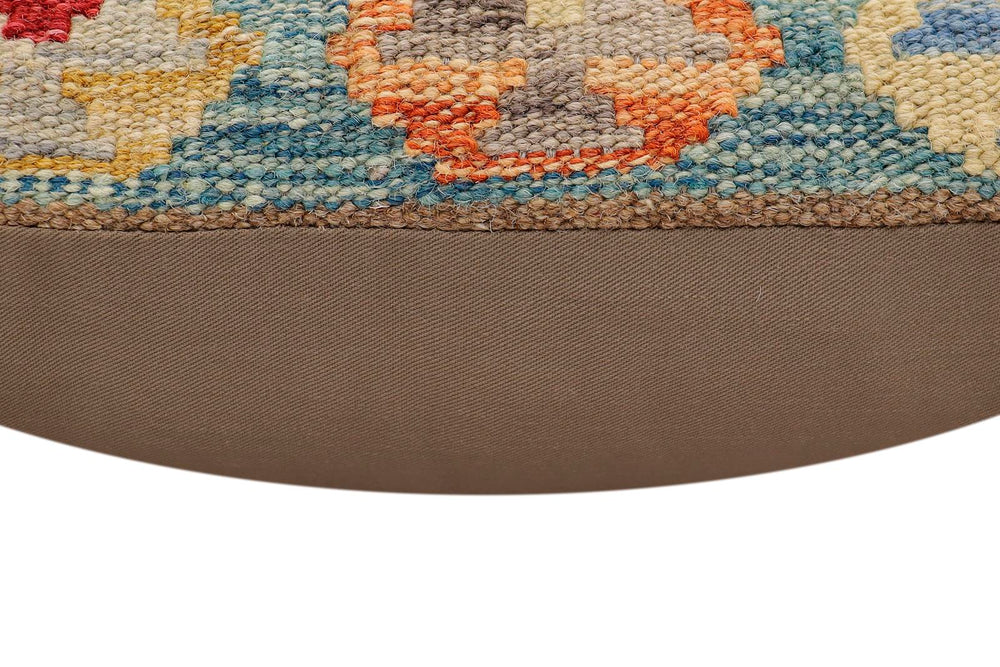 handmade Traditional Pillow Blue Rust Hand-Woven SQUARE 100% WOOL  Hand woven turkish pillow  3 x 5