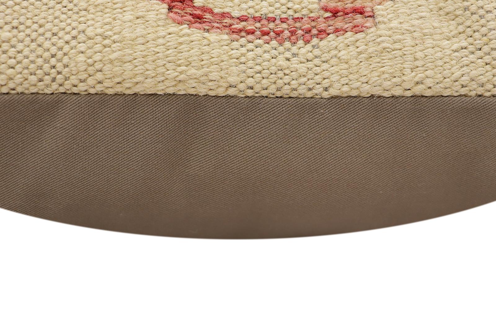 handmade Traditional Pillow Beige Red Hand-Woven SQUARE 100% WOOL Hand woven turkish pillow2 x 2