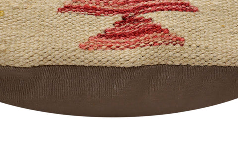 handmade Traditional Pillow Beige Red Hand-Woven SQUARE 100% WOOL Hand woven turkish pillow2 x 2