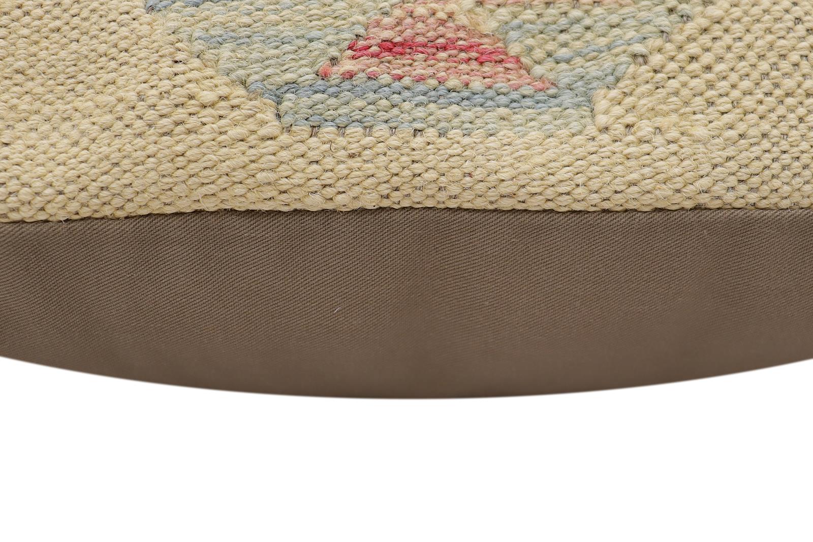 handmade Traditional Pillow Beige Red Hand-Woven SQUARE 100% WOOL Hand woven turkish pillow2 x 2