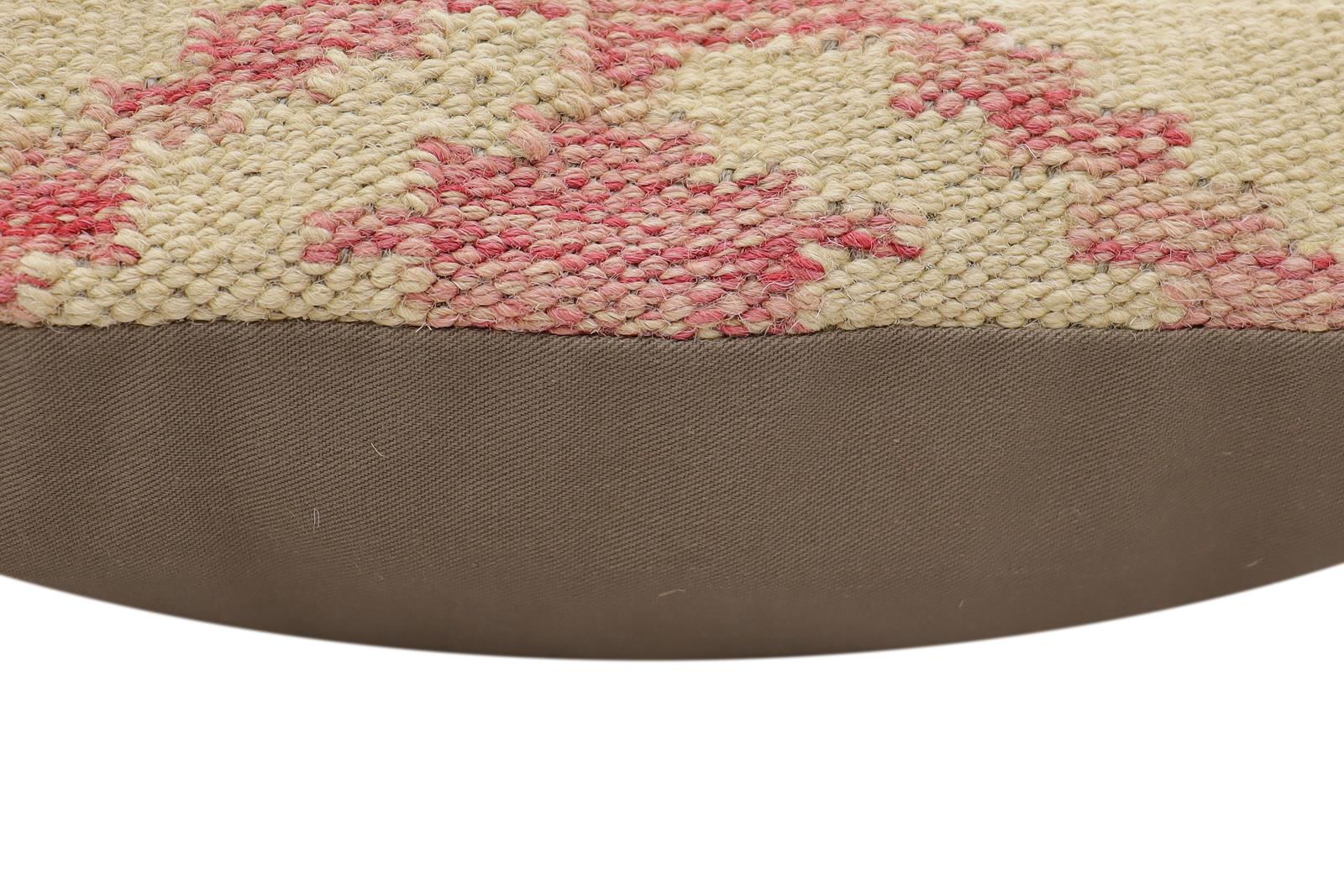 handmade Traditional Pillow Beige Red Hand-Woven SQUARE 100% WOOL Hand woven turkish pillow2 x 2