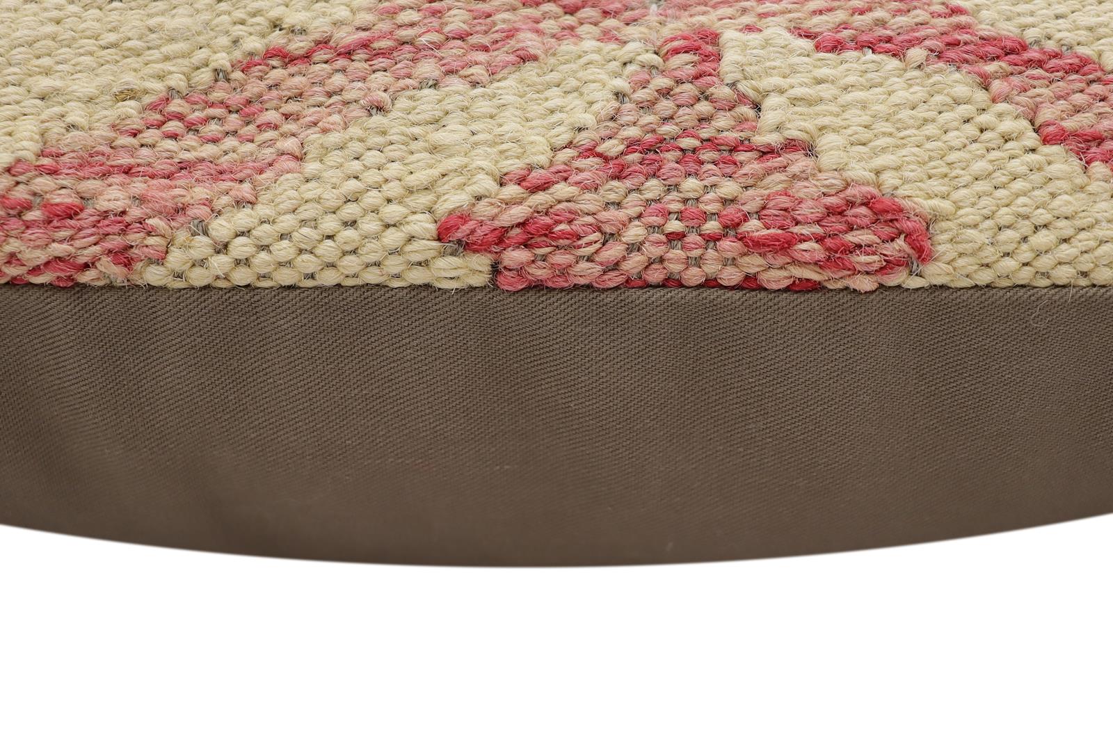 handmade Traditional Pillow Beige Red Hand-Woven SQUARE 100% WOOL Hand woven turkish pillow2 x 2