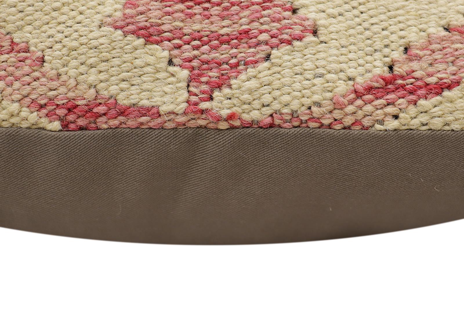 handmade Traditional Pillow Beige Red Hand-Woven SQUARE 100% WOOL Hand woven turkish pillow2 x 2