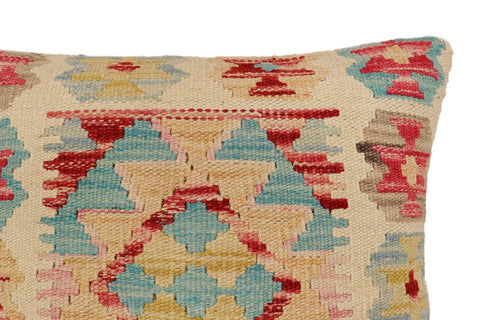 handmade Traditional Pillow Beige Red Hand-Woven SQUARE 100% WOOL  Hand woven turkish pillow  2 x 2