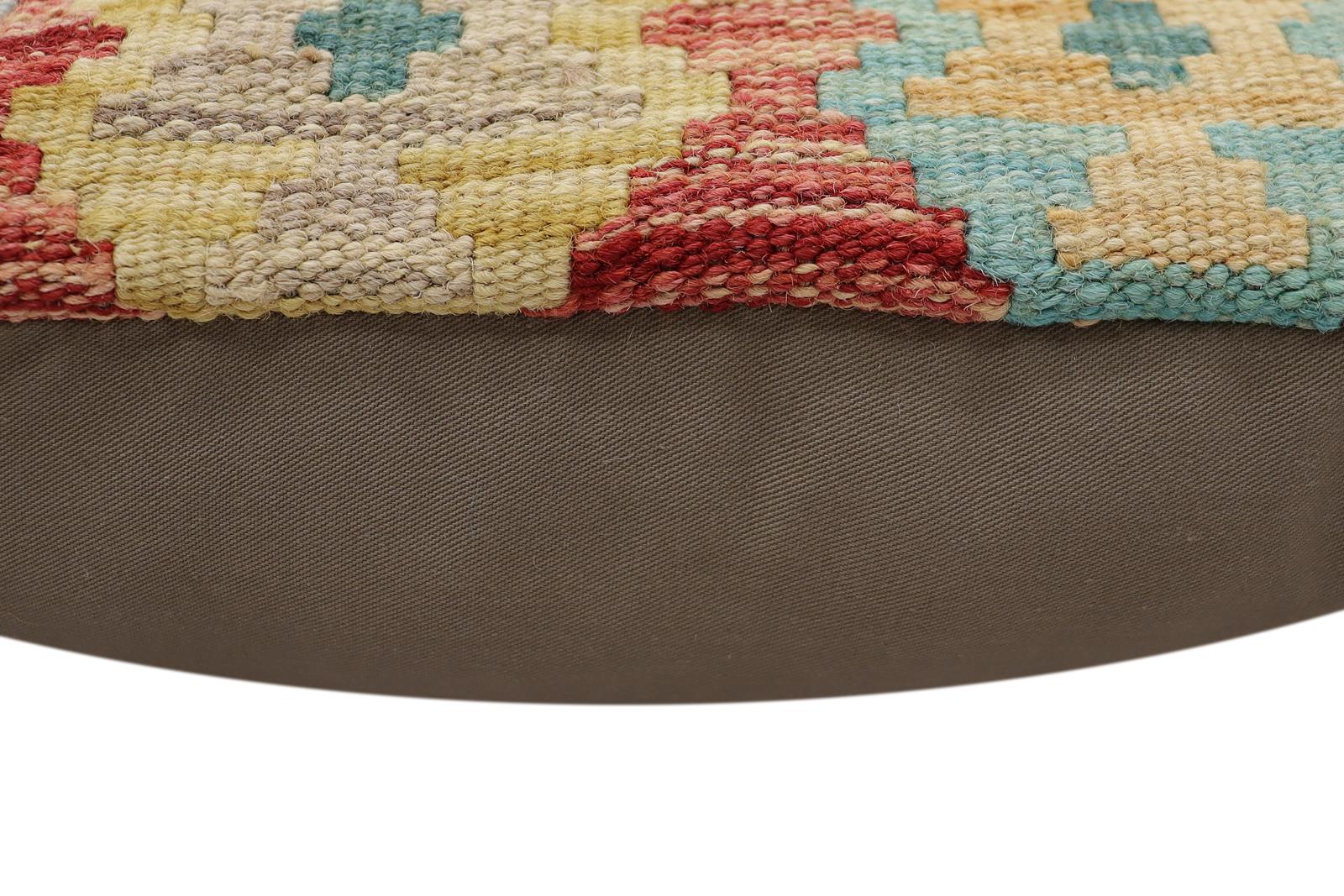 handmade Traditional Pillow Red Blue Hand-Woven SQUARE 100% WOOL Hand woven turkish pillow2 x 2
