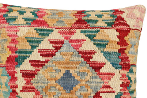 handmade Traditional Pillow Red Blue Hand-Woven SQUARE 100% WOOL  Hand woven turkish pillow  2 x 2