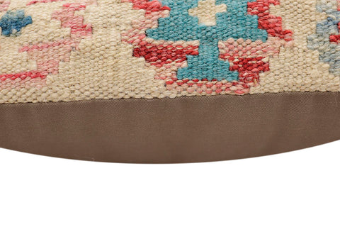 handmade Traditional Pillow Blue Red Hand-Woven SQUARE 100% WOOL  Hand woven turkish pillow  2 x 2