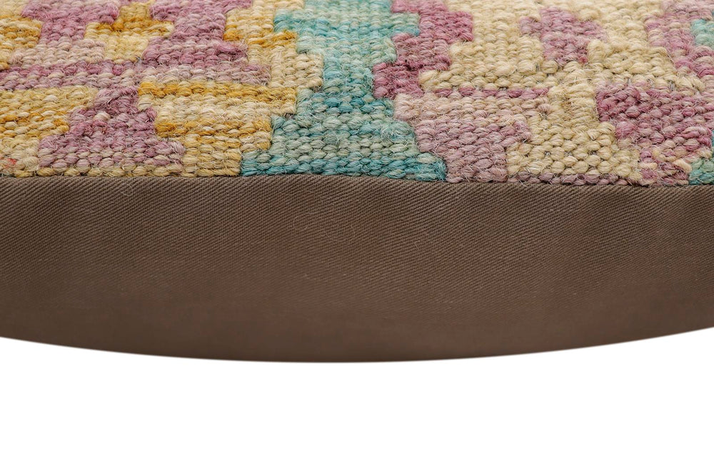 handmade Traditional Pillow Rust Blue Hand-Woven SQUARE 100% WOOL Hand woven turkish pillow2 x 2