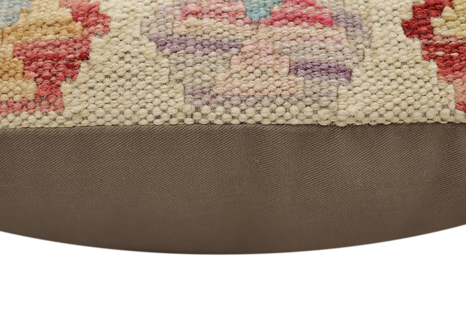 handmade Traditional Pillow Rust Blue Hand-Woven SQUARE 100% WOOL Hand woven turkish pillow2 x 2