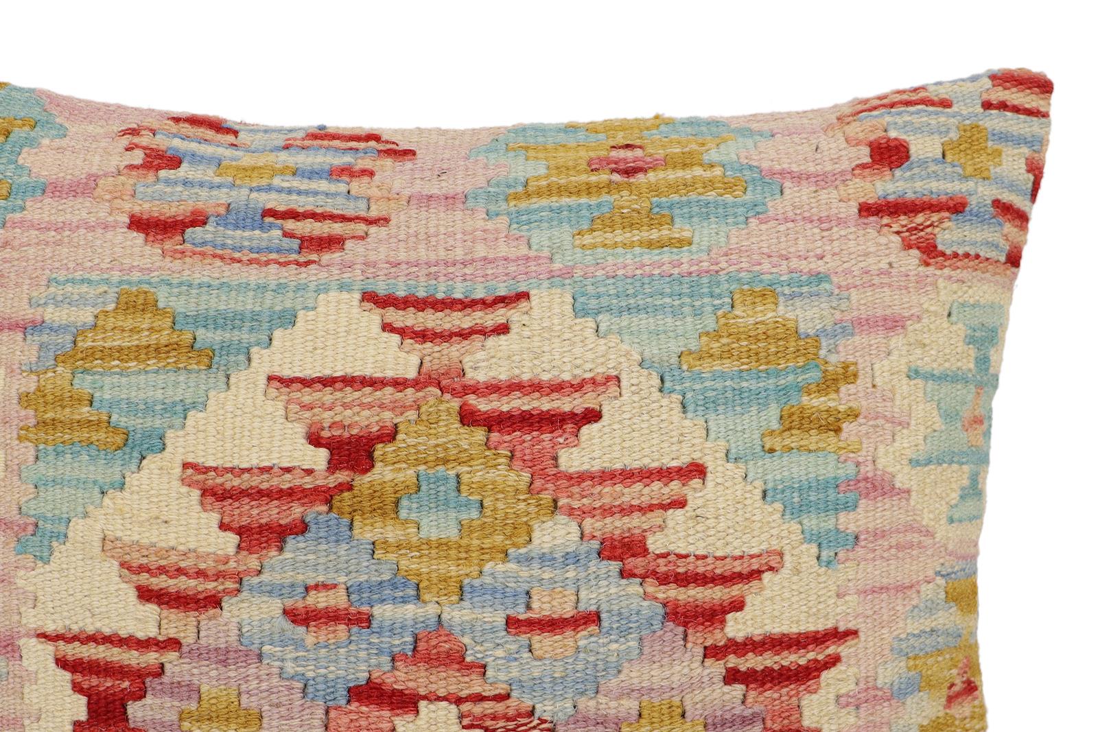 handmade Traditional Pillow Red Beige Hand-Woven SQUARE 100% WOOL Hand woven turkish pillow2 x 2