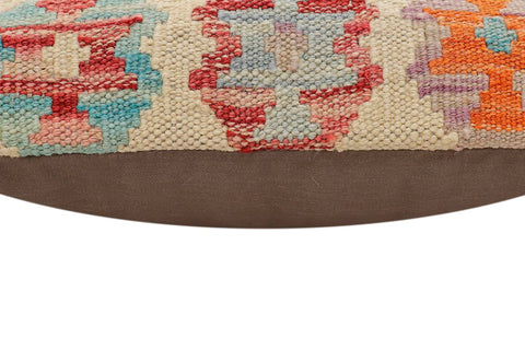 handmade Traditional Pillow Beige Rust Hand-Woven SQUARE 100% WOOL  Hand woven turkish pillow  2 x 2