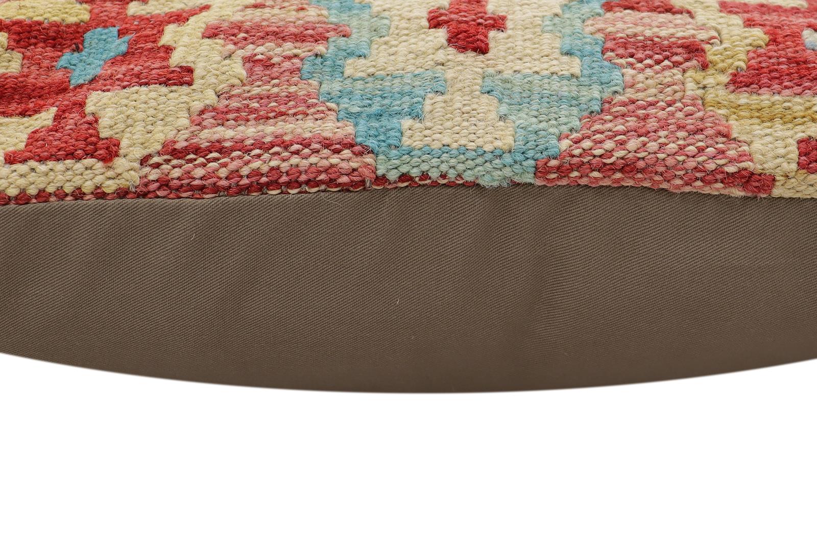 handmade Traditional Pillow Red Beige Hand-Woven SQUARE 100% WOOL Hand woven turkish pillow2 x 2