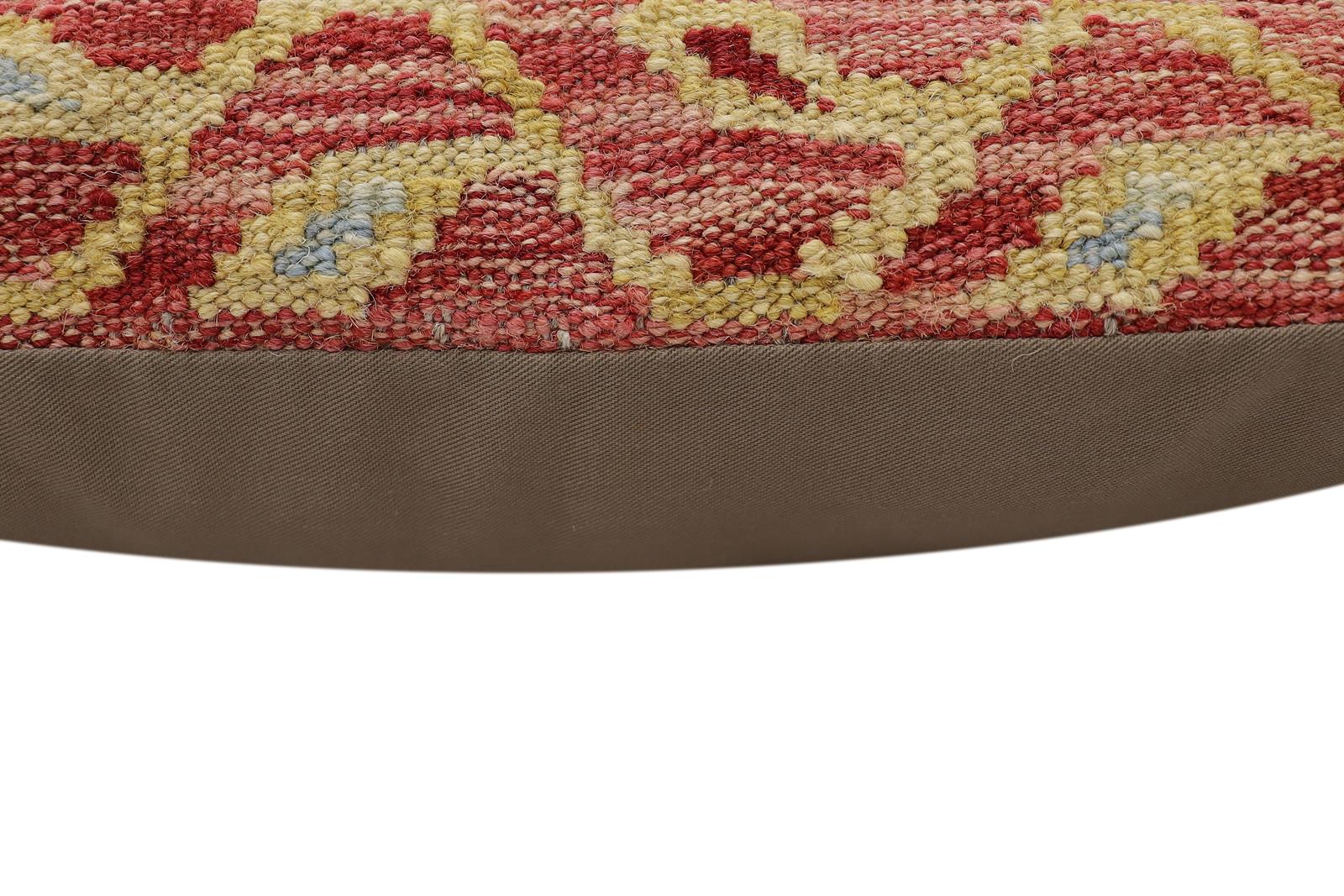 handmade Traditional Pillow Rust Beige Hand-Woven SQUARE 100% WOOL Hand woven turkish pillow2 x 2