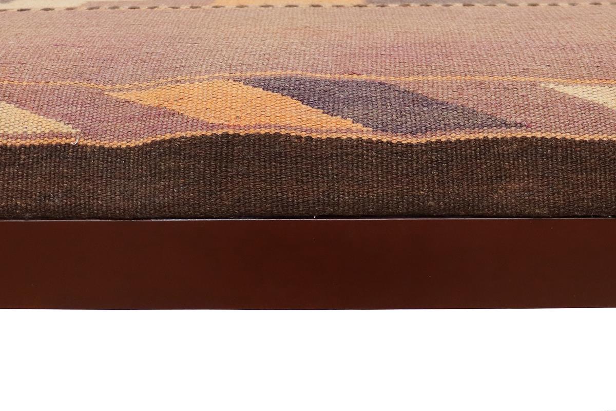 handmade Vintage Shoe Rack Orange Purple Hand-made RECTANGLE Vegetable dyed wool and wood  