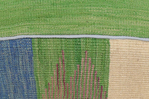 handmade Modern Ottoman Blue Beige Hand-made SQUARE handmade ottoman pouf