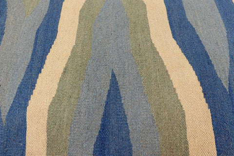 handmade Traditional Settees Blue Beige Hand-made RECTANGLE Vegetable dyed wool and wood  