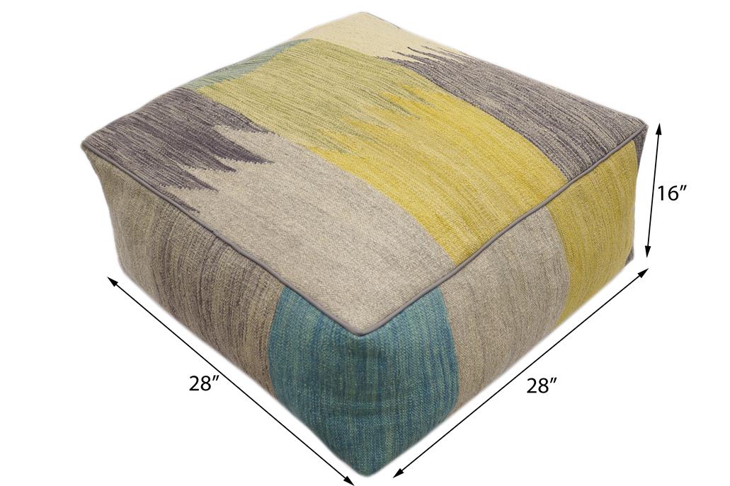 handmade Modern Floor Cushion Gray Gray Hand-made SQUARE 100% WOOL Floor Cushion Floor Pillow