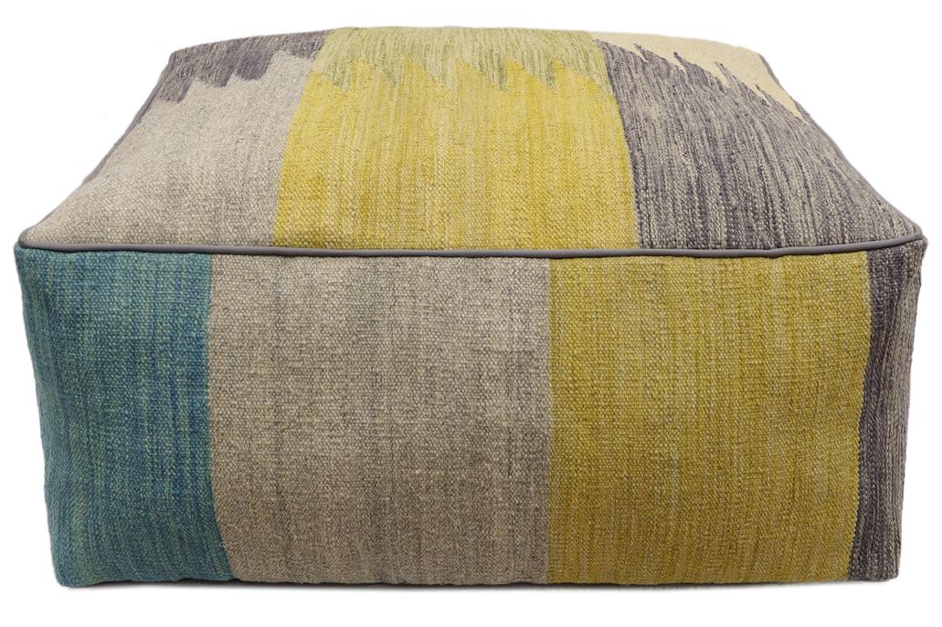 handmade Modern Floor Cushion Gray Gray Hand-made SQUARE 100% WOOL Floor Cushion Floor Pillow