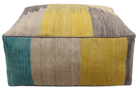handmade Modern Floor Cushion Gray Gray Hand-made SQUARE 100% WOOL Floor Cushion Floor Pillow