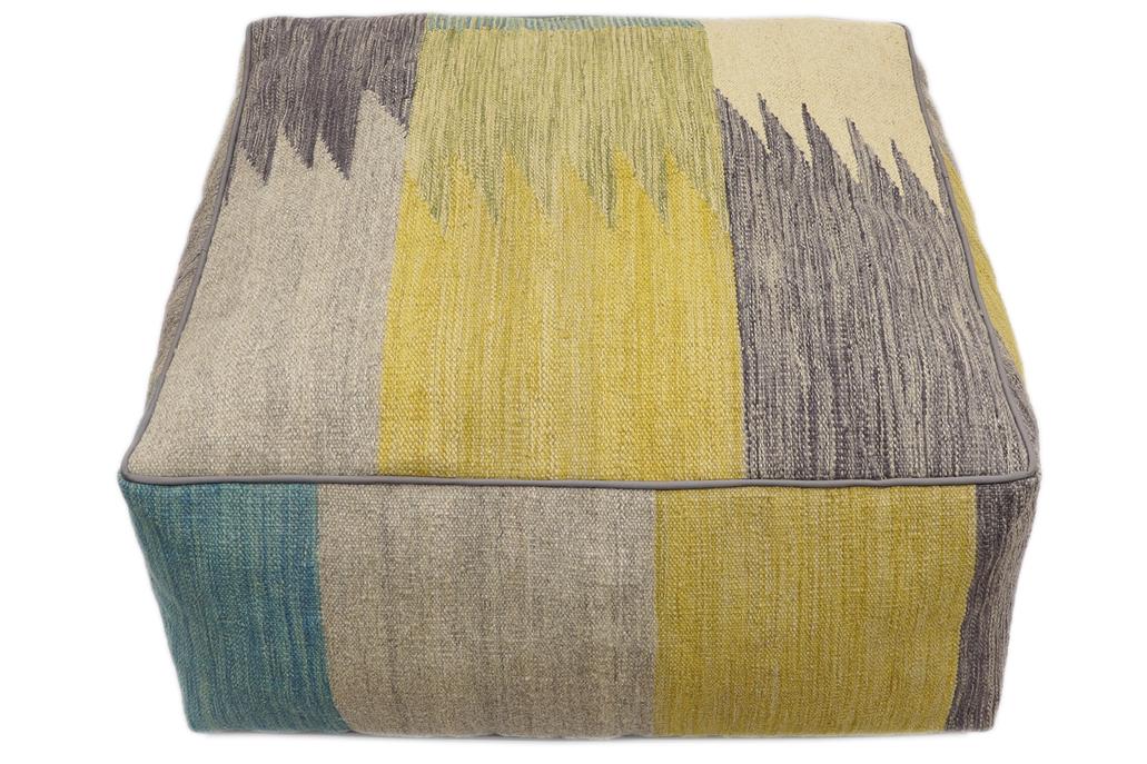 handmade Modern Floor Cushion Gray Gray Hand-made SQUARE 100% WOOL Floor Cushion Floor Pillow